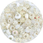 LAIDANLA White Mix Large Hole Beads, 100pcs 15mm Round European-Style Resin, Plastic, Acrylic Craft Beads for Jewelry Making, Bracelet, Necklace, Decoration