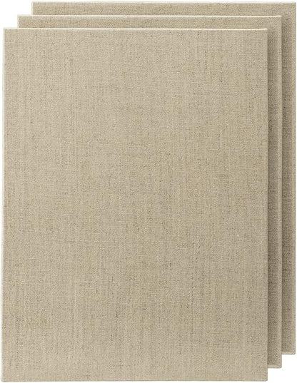 Senso Clear Primed Linen Panels - 5x5-3 Pack of Panels for Painting Oils, Acrylics, Pastels and More