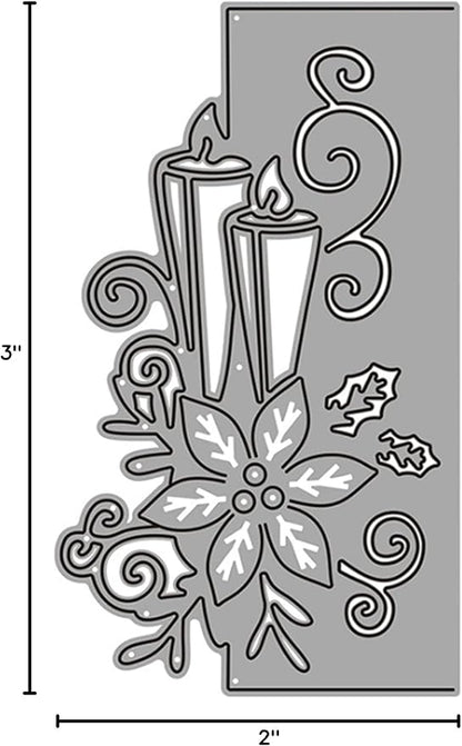 Metal Cutting Dies DIY Merry Christams Embossing Stencil Template Scrapbooking Card Making Mold Photo Album Arts Crafts Tools (Christmas Candle lace-7.6x12.9cm)