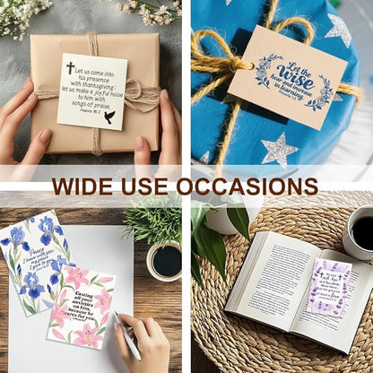 6 Pcs Christian Bible Verse Clear Stamps for Card Making Supplies 20 Craft Ink Pad 3 Acrylic Stamp Block Silicone Stamp with Bless Words Rubber Stamps for Crafting DIY Scrapbooking Journal