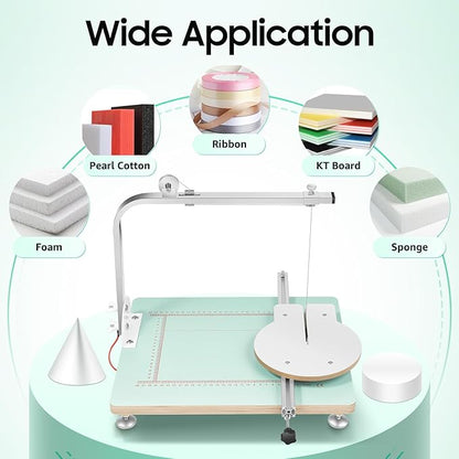 Foam Cutting Machine, 72W Hot Wire Foam Cutter Working Table Electric Hot Wire Ribbon Cutter Adjustable Temperature & Bracket Angle Commerical Wire Cutters Working Table for Pearl Cotton