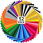 guangyintong HTV Heat Transfer Vinyl Bundle, 52 Pack 12" x 10" Iron on Vinyl for T-Shirt, 33 Assorted Colors Clossy Reflective and Fluorescent HTV Vinyl for All Cutting Machine Easy to Cut & Weed