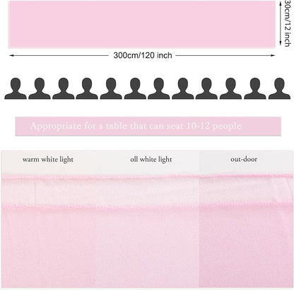 1 Pack Chiffon Table Runner Blushing Pink 12 x 120 Inches Sheer Table Runner Romantic Table Cloth for Wedding Decor 10ft Tulle Table Runner Table Decorations for Birthday Party