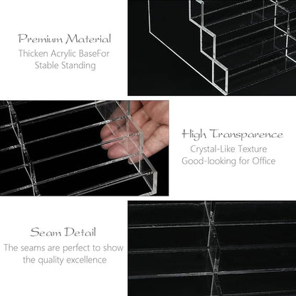20 Slots Acrylic Business Card Holder for Desk Business Card Stand Clear Plastic Multiple Cards Display Stand Rack for Office Supplies Home School Brochure File Table Recipe