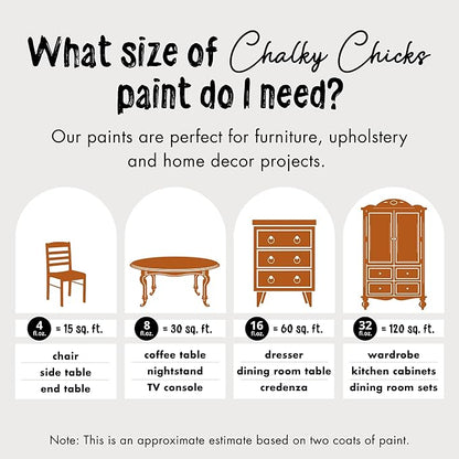 Chalky Chicks All-in-One Chalk Paint for Furniture or Cabinet - 32 Fl Oz - Matte Finish Acorn Orange for Metal, Wood Furniture Paint - No Sanding All-in-One for Home Decor & Crafts, USA Made