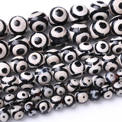 60PCS 6MM Natural Tibetan Stone Beads Round Loose Stone Beads for Jewelry Making DIY Energy Stone Healing Power Bracelet 15"