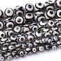 45PCS 8MM Natural Tibetan Stone Beads Round Loose Stone Beads for Jewelry Making DIY Energy Stone Healing Power Bracelet 15"