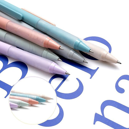 Linbsunne Ballpoint Pens Medium Point 1mm Black Pen with Super Soft Grip Ball Point Pen for Men Women Retractable Pens (6-pack)