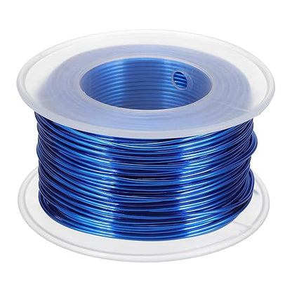 uxcell 18 Gauge / 1mm Anodized Aluminum Wire for Jewelry Craft Making, 102 Feet Bendable Flexible Wire for DIY Home Decor Gardening Sculpture, Dark Blue