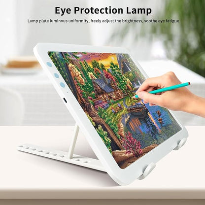 Rechargeable A4 Diamond Art Light Board,Super Bright Tracing Light Box,6 Levels Brightness with 3 Colors Mode and Stand, Wireless Tracing Pad for Diamond Painting,Weeding Vinyl,Sketching & Drawing