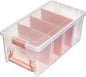 ArtBin Semi Satchel Portable Craft Organizer with 3 Dividers - Clear Plastic Storage Case for Art & Craft Supplies