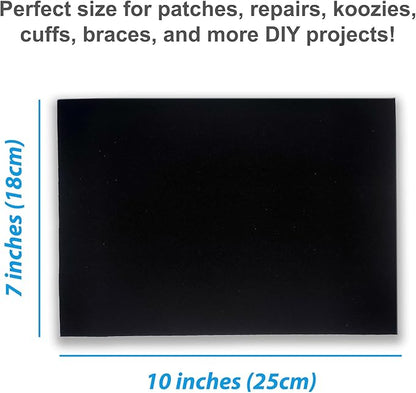 Neoprene Fabric Assortment Sample Patch Sheet Packs for Sewing Material Wetsuit Repair (5 Pack, 5mm Black)