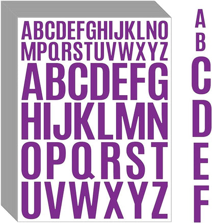 Bemeol Letter Stickers 1560 Pieces 30 Sheets Stick on Vinyl Letters Capital Alphabet Sticker Letter for Craft Bulletin Boards Classroom Home Business Decor(Purple,1 Inch,2 Inch)