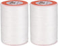 uxcell Round Leather Sewing Waxed Thread, 55m / 60 Yards Polyester Wax String, 0.80mm Wax Stitching Cord for Leather Crafts, Bookbinding, Bracelets Braided, White, 2pcs
