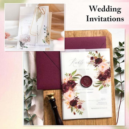 130 Pcs Vellum Translucent Paper 8.5 x 11 inches Tracing Vellum Invitation Paper for Vintage Greeting Card Overlays, Lanterns, Envelope Sketching Crafting Scrapbooking, Journaling (93gsm/63lb)
