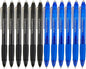 Volcanics Retractable Clicker Erasable Gel Pens - 0.7mm Ball Point, Heat Erase with Built-in Eraser, 12 Pack Black and Blue