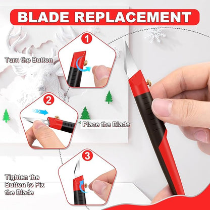 DIYSELF 41PCS Exacto Knife Set, Exacto Knife for Diamond Painting, Fondant, Fabric, Clay, Plastic Models, Paper Cutting, Craft Knife, Scalpel Knife, Hobby Knife, Pencil Knife for Art