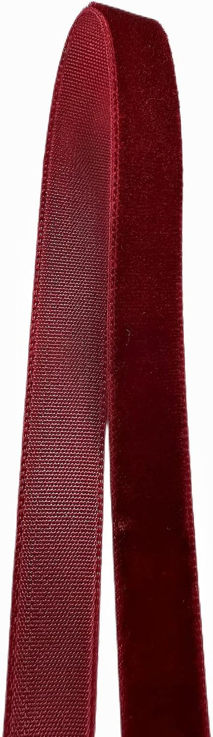 Vintage Burgundy Velvet Ribbon, 3/8 Inch X 25Yd