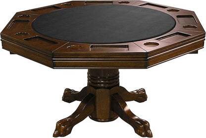 Combination 3 in 1 Poker/Game Table (Chestnut Finish)