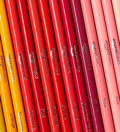 Amazon Basics Colored Pencils for Coloring and Drawing, Premium, Soft Core, Back to School Supplies, 72 Count (Pack of 1), Multicolor