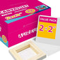 AUREUO Mini Stretched Canvas - 2x2 Inch/24 Pack - 2/5 Inch Profile Tiny Square Canvas Boards for Painting - Art Gift Set Bulk Pack Canvases for Acrylic Painting & Craft