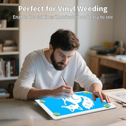 Elice Magnetic A4 Light Board for Diamond Painting, Ultra-Thin Tracing LED Light Box with Side Buttons, Super Bright Diamond Art Light Pad, Light Table for Drawing, Sketching, Weeding Vinyl - White