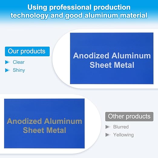 PATIKIL 5x8 Inch Anodized Aluminum Sheet Metal, 10Pcs Laser Plates Engraving Blanks 0.5MM Thin Rectangle for Crafting DIY House Laser Engraving, Blue