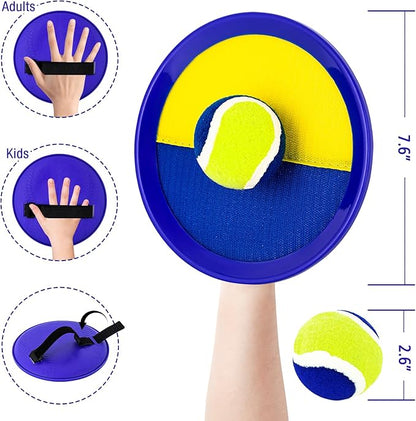 Ayeboovi Toss and Catch Ball Set Beach Pool Outdoor Toys for Kids Ages 3 4 5 6 7 8+ Year Old Boys Girls Birthday Gifts Sticky Paddles Balls Outside Lawn Camping Yard Games