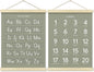 BONETAT Numbers alphabet poster for Nursery Toddlers, Play Room Wall Decor, ABC Wall Chart, Wall Hanging Decor for Toddler Playroom Decor Kids Wall Decor, Wooden Frame Alphabet Banner-A06
