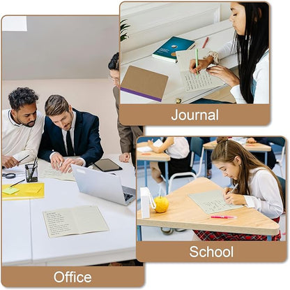 ZCZN Composition Notebooks Bulk, A5 Kraft Cover Lined Journals with Rainbow Spines for School, Business, Work and Daliy Use (24, 8 colors)