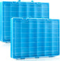 Juexica 2 Pcs Large 48 Grids Plastic Storage Bead Organizer Box, Tackle Box, Compartment Organizer Container with Adjustable Dividers for Jewelry Art Crafts Toys Screw Small Parts(Blue)