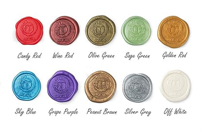 Mceal Sealing Wax Stick with Wick Flower De Luce of France Retro 10 Pieces Pack(Golden Rod)