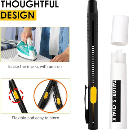 Heat Erasable Fabric Marker for Sewing,Washable,Quilting, Embroidery,Erasable Pens for Fabric,Suitable for Cotton, Knitted Fabrics, DIY Sewing Tools (1 Pen + 20 Premium Refills)