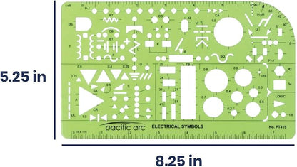 Pacific Arc Template: Electrical Symbols, 135 Openings 5.25" x 8.25"
