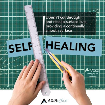 Self Healing Cutting Mat Reversible Green/Black Size: 12" x 18"