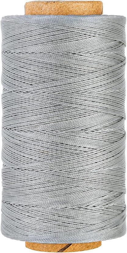 Sturdy Bonded Waxed Polyester Thread, 0.55mm, 437 Yards Wax String Cord - Gray for Leather, Hand Sewing, Stitching, Bookbinding, Beading, Bracelets and Macrame Jewelry Making