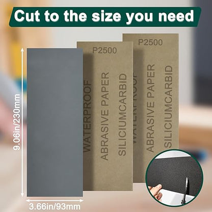 20PCS Sand Paper 2500 Grit Sandpaper Sheets, 9 x 3.6 Inch Wet Dry Sandpaper Sheets, Sand Paper for Metal, Wood Furniture, Automotive and Crafts