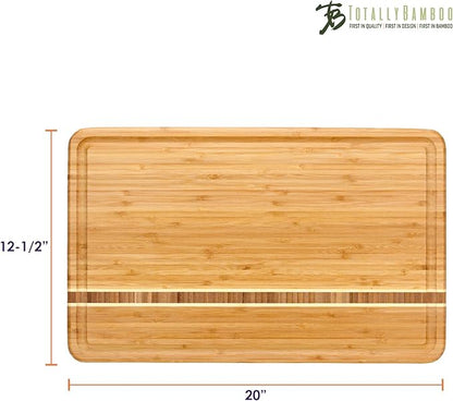 Totally Bamboo Dominica Large Cutting Board with Juice Groove, 20-5/8" x 12-1/2"
