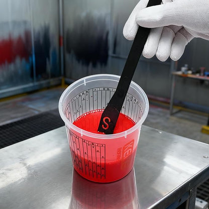 15 PACK Paint Mixing Cups by KEHE REFINISH,38 oz (1100ml),Disposable or Reusable Plastic Measuring Cups with Lids for Liquids, Paints, Resin, Epoxy, Art,Ratios 1:1,2:1, 3:1, 4:1,5:1,6:1,7:1,8:1