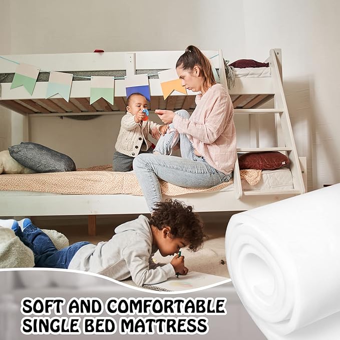 Amylove Polyurethane Foam 24" x 72" High Density Cushion Upholstery Foam Sheet for Seat Replacement DIY Projects Chairs Headboards Sofas Home(1/4" X 24" X 72",White)