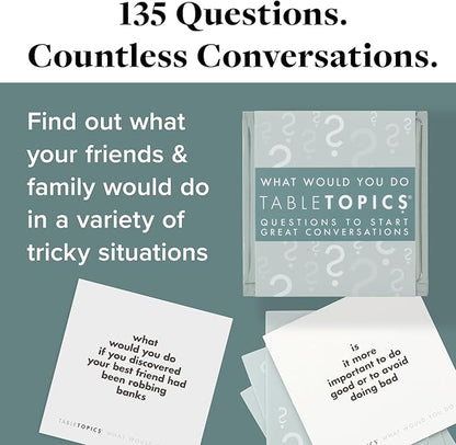TableTopics What Would You Do Question Card Game - 135 Provocative Conversation Starter Cards for Parties with Adult Friends, Spark Lively Debates about Sticky Situations, Icebreaker Game