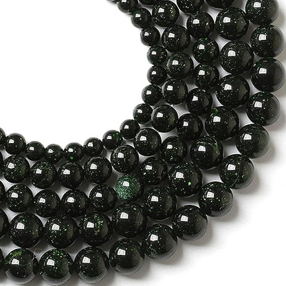 6MM 120pcs Natural Green Sandstone Energy Healing Beads Round Loose Beads for Jewelry Making Bracelet 2 Strands 32"