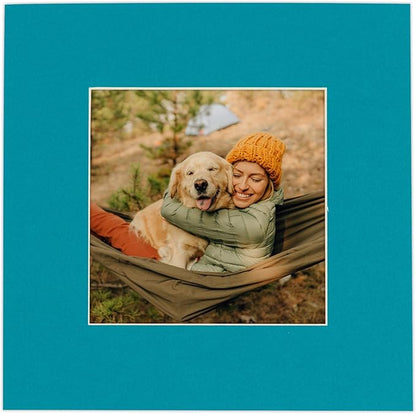 5x7 Mat for 8.5x11 Frame - Precut Mat Board Acid-Free Teal Blue 5x7 Photo Matte Made to Fit a 8.5x11 Picture Frame, Premium Matboard for Family Photos, Show Kits, Art, Picture Framing, Pack of 1 Mat