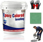 Epoxy Floor Paint, Epoxy Colored Sand Floor Paint, High-Gloss Marble Effect Self-Leveling Coating, Waterproof, Non-Slip, Ultra-Durable for Garage, Basement, Wood Floors (Green,22 lb)