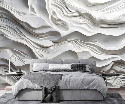 AFZEVEB-3D Stereo Relief Lines Living Room Background Wallpaper Mural 159"x107"(Not Peel and Stick)