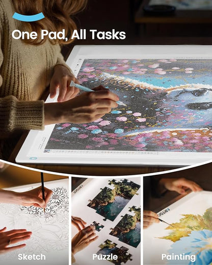 ARTDOT A1 Large LED Light Pad for Diamond Painting AC Powered Light Board Kit Adjustable Brightness Light Box Drawing for 5D Diamond Painting Kits