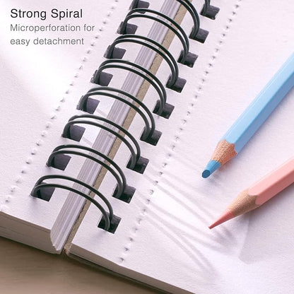 ARTISTIC EYE 5.5X8.5” Premium Sketch Book Set, Pack of 3 (300 Sheets), 68lb (100gsm), Spiral Bound, Acid-Free Drawing Paper, Perfect for Most Dry Media, Ideal for Beginners & Professionals (Set of 3)