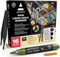 ARTEZA Pastel Liquid Chalk Markers, Set of 16, Tweezers, Labels, Stencils, Erasable, Water Based Pens for Chalkboards, Glass, Windows, and More
