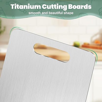 Titanium Cutting Board Set of 3,Premium Non-Slip,Food-Grade,Knife-Friendly Chopping Boards,Lightweight,Durable,Dishwasher Safe,Ideal for Meat Vegetables Fruits,Kitchen and Camping Essentials (3)