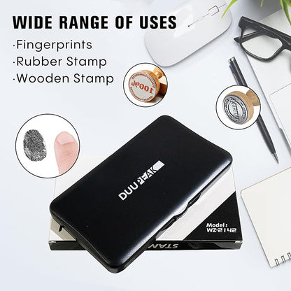 Large Ink Pad for Stamps, 6.14"×3.38" Stamp Pad, Ink Pad for Office, Notarization, and Rubber Stamps (Black